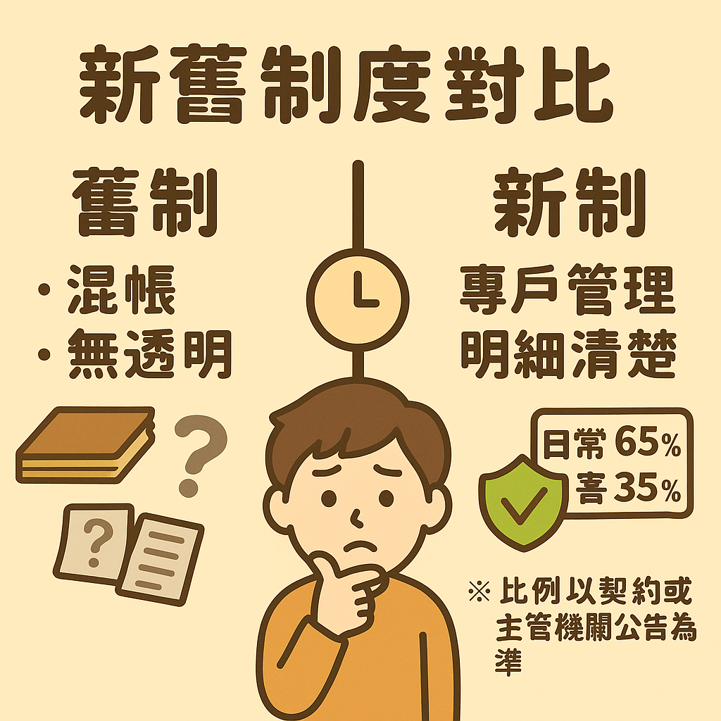 新舊管理費制度對比